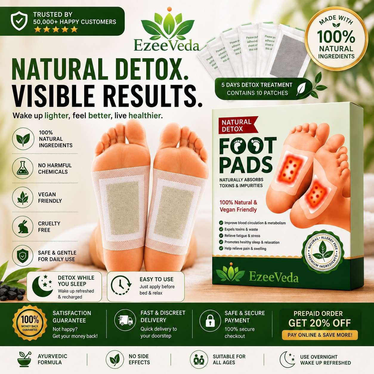Overnight Foot Renewal Patches | Buy 1 Get 1 Free | Flat 50% OFF🔥