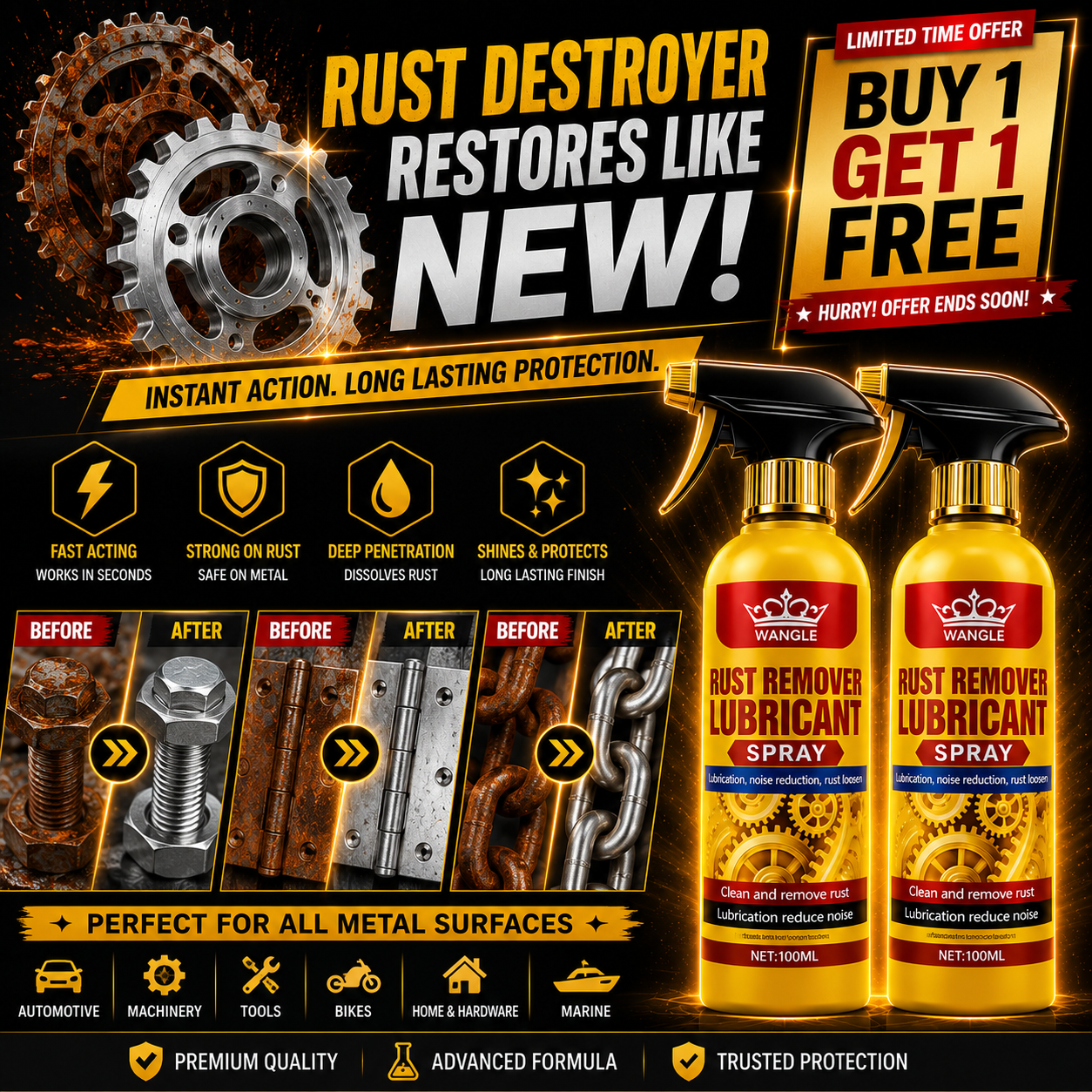 🔥 PowerFULL Rust Remover Spray™ | 🎁 BUY 1 GET 1 FREE | 🔥FLAT 60% OFF🔥