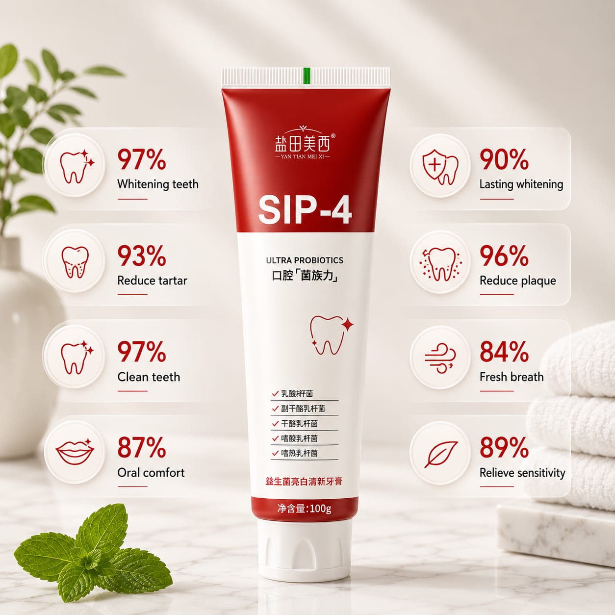 (Buy 1 Get 1 Free) SP-4 Probiotic Brightening and cleaning toothpaste | Flat 76% OFF 🔥