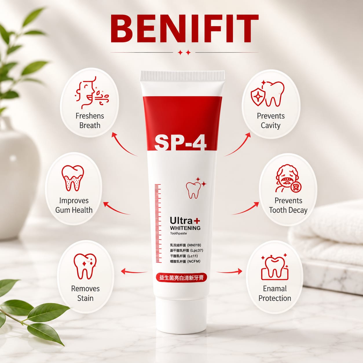 (Buy 1 Get 1 Free) SP-4 Probiotic Brightening and cleaning toothpaste | Flat 76% OFF 🔥