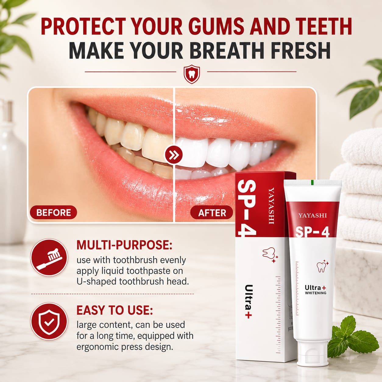 (Buy 1 Get 1 Free) SP-4 Probiotic Brightening and cleaning toothpaste | Flat 76% OFF 🔥