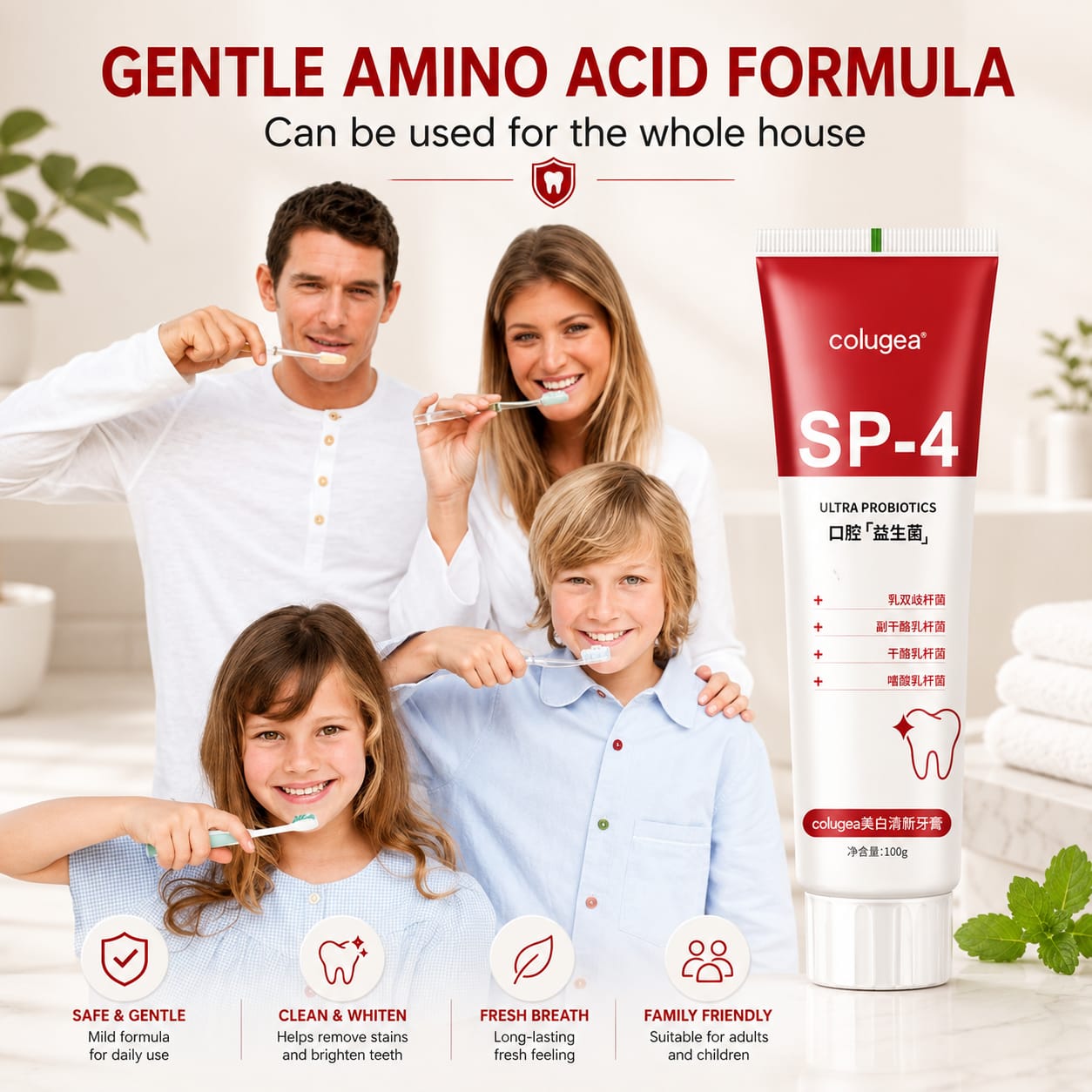 (Buy 1 Get 1 Free) SP-4 Probiotic Brightening and cleaning toothpaste | Flat 76% OFF 🔥